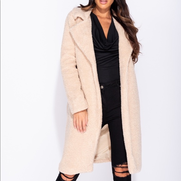 Style Goalz Beige Oversized Teddy Duster Jacket - Picture 6 of 8